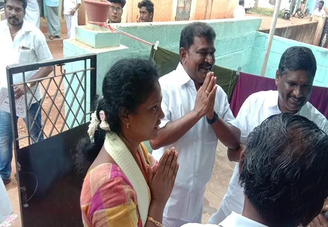 dmk congress alliance local body elections sivagangai district election campaign 